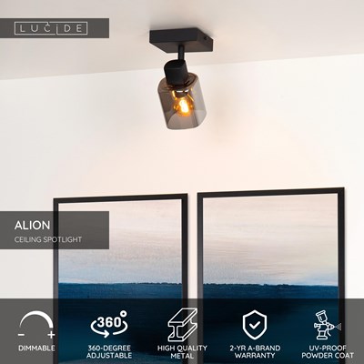 Lucide ALION - Ceiling spotlight - 1xE14 - Black